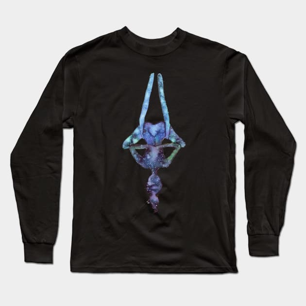 Aerial Yoga in the night Long Sleeve T-Shirt by LaBellaCiambella